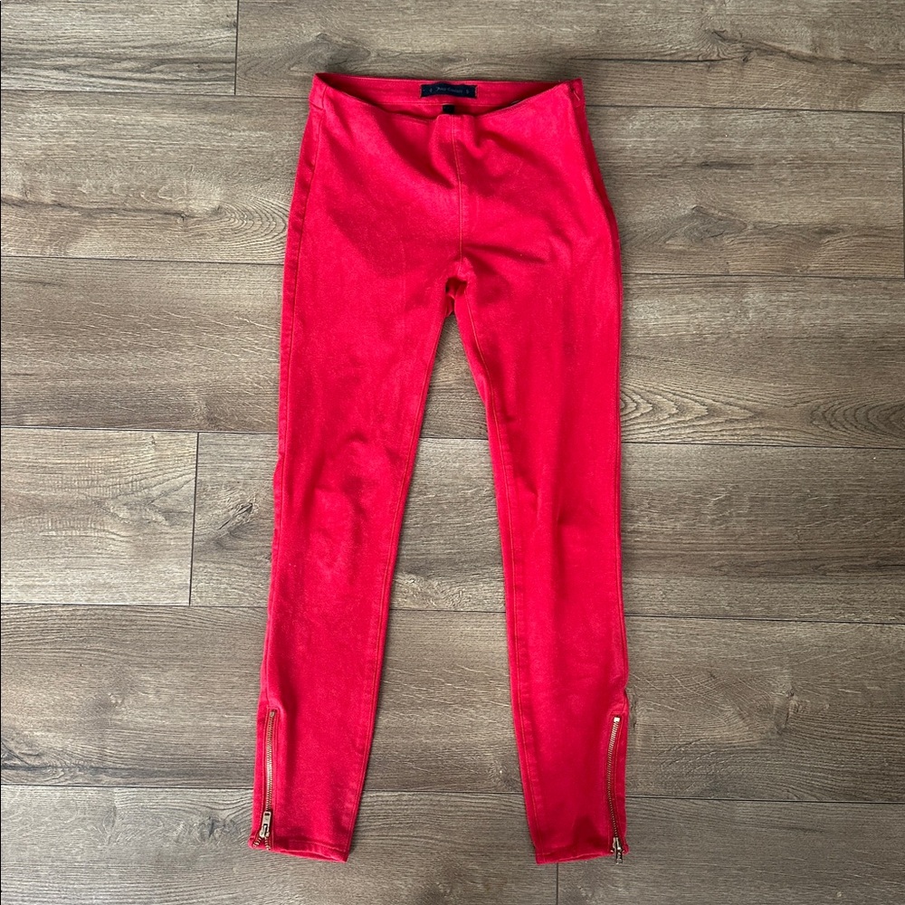 Juicy Couture Red Suede Pointe Pants with gold detail | 25 XS